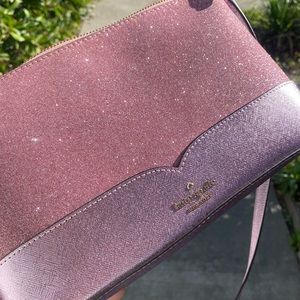 Kate Spade New York Lola Glitter Crossbody in Rose Pink